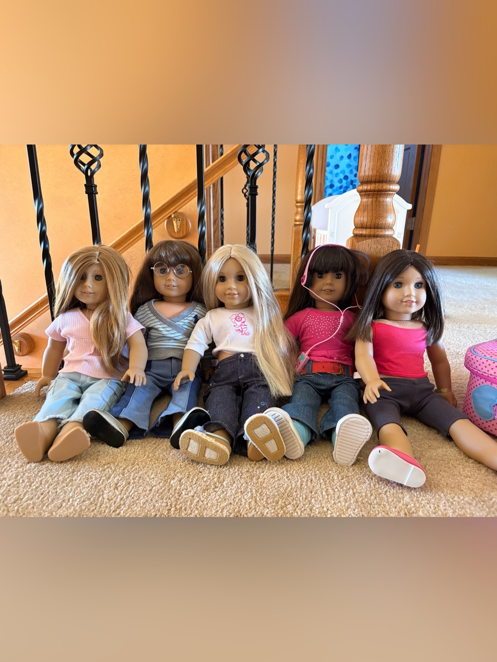 5 American girl doll bundle with cases & accessories